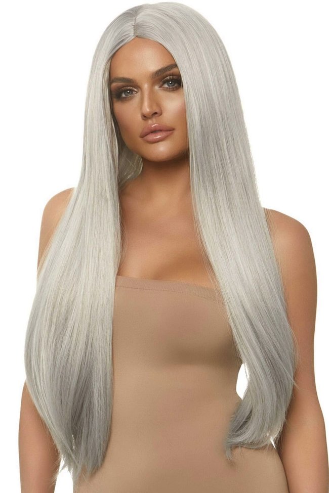 Парик Leg Avenue Long straight center part wig Grey One Size