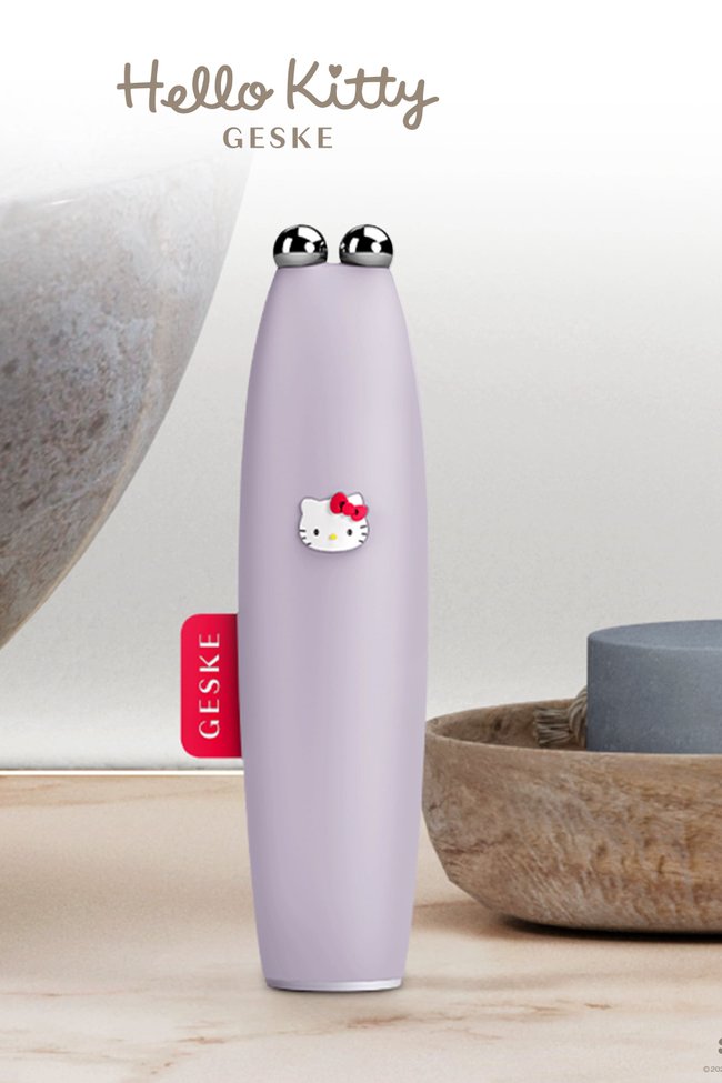 Мікрострумова ручка для підтяжки обличчя GESKE MicroCurrent Face-Lift Pen 6в1 Hello Kitty purple