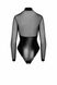 Боді Noir Handmade F321 Edge wetlook and mesh body with rings SX0362 фото 6