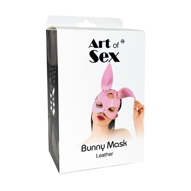 Кожаная маска Зайки Art of Sex Bunny mask One Size Черная SO9644 фото