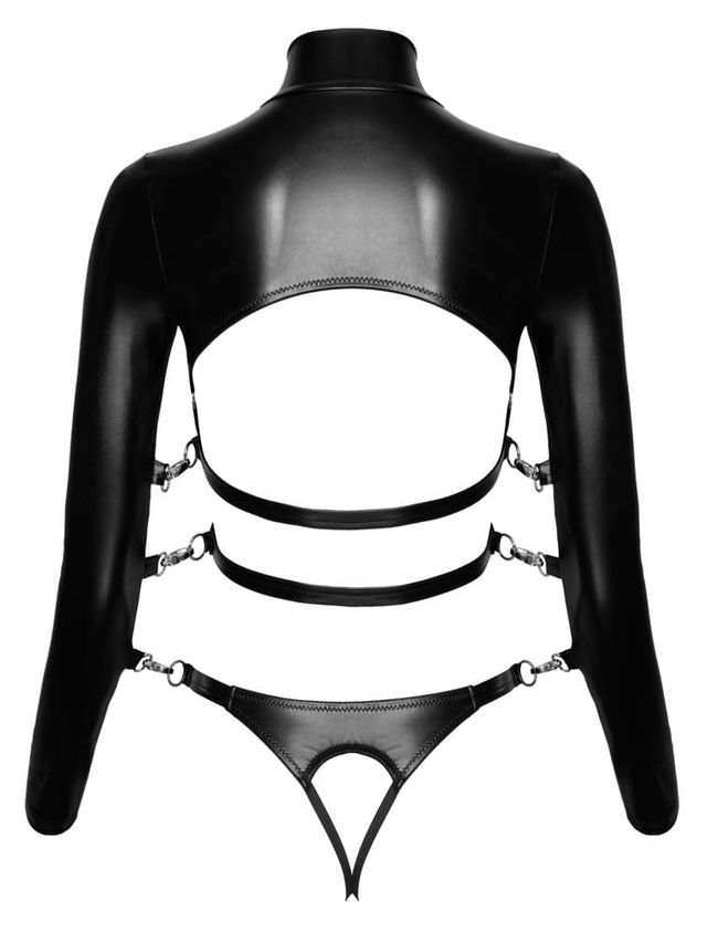 Leather Bodysuit Orion Bad Kitty Bondage Body 2480506, Black, S, S