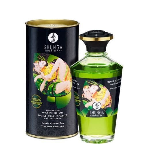 Органічна зігріваюча олія Shunga Aphrodisiac Warming Oil – Exotic green tea (100 мл) без цукру SO2503 фото