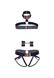 Комплект із атласних ременів для бондажу з наручниками Leg Avenue Satin elastic harness Set One size SO8558 фото 6