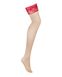 Belt stockings Obsessive Lacelove Nude with red XL/2XL