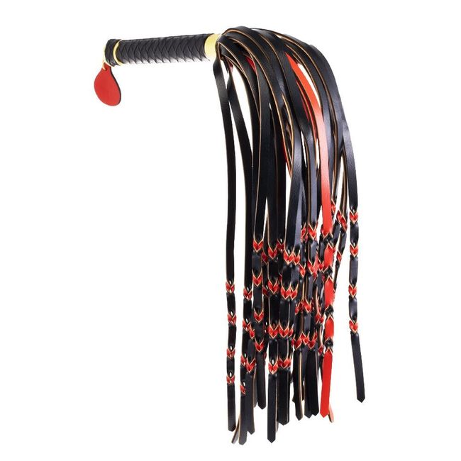 Флоггер LOCKINK SEVANDA Red & Black Braided Tail Flogger Черно-красный SX0876 фото