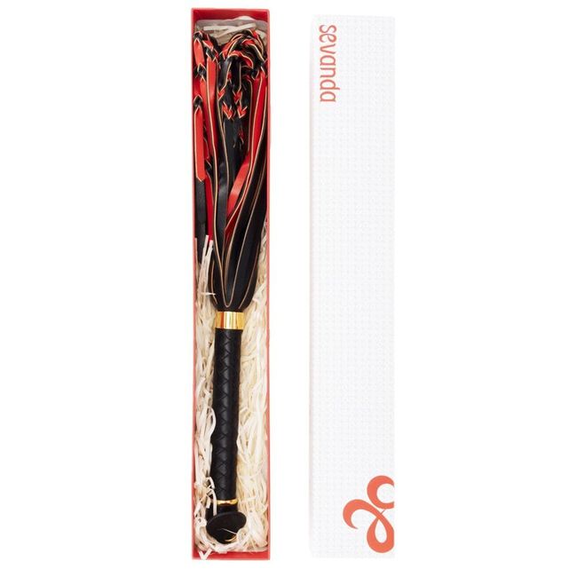 Флоггер LOCKINK SEVANDA Red & Black Braided Tail Flogger Черно-красный SX0876 фото