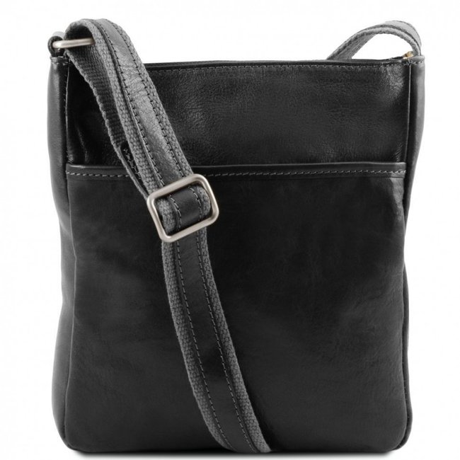 Мужская кожаная сумка через плечо Tuscany Leather TL141300 JASON, Черный