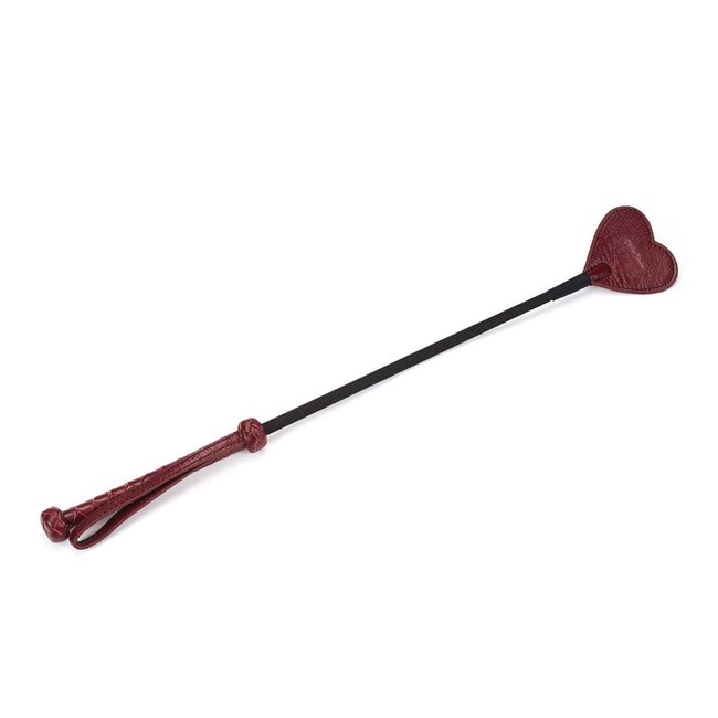 Stack Spanker Liebe Seele Wine Red Riding Crop with Heart-Shape Tip Burgundy
