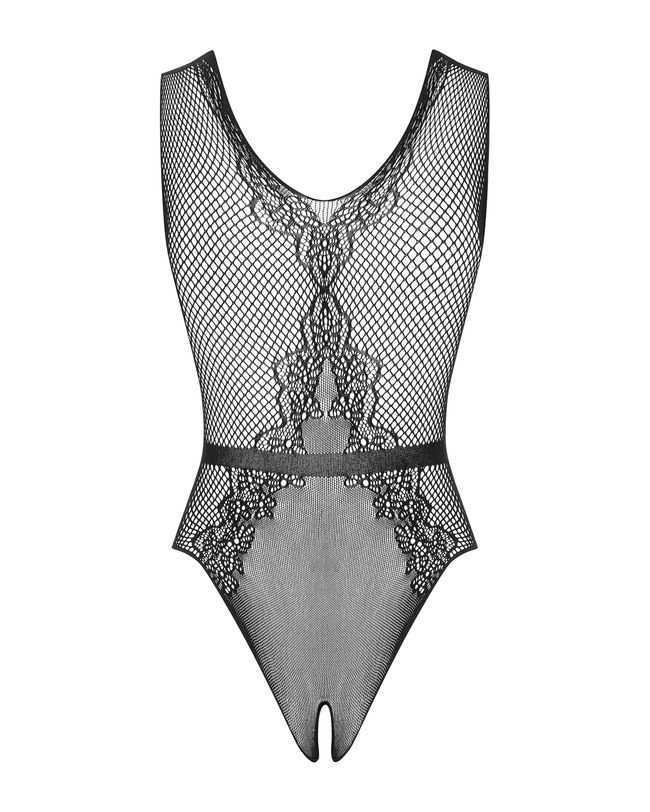 Bodystocking bodysuit with cutout Obsessive B115, Black, S, M, L, S/M/L