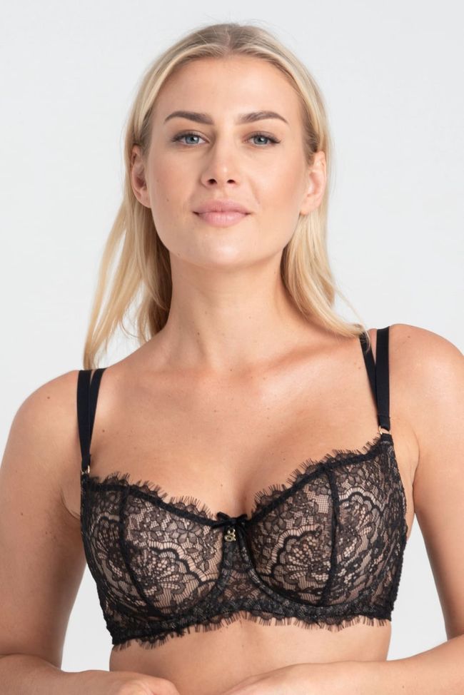 Lace bra soft with cup Samanta Lara A142, Black, 80D