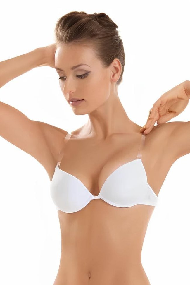 Transformable bra Sielei 1586 with silicone back White 75C