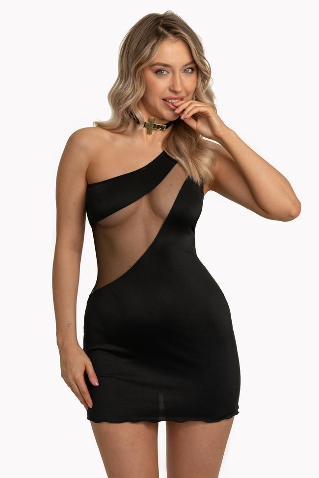 Anais Karen One Shoulder Dress Black L/XL