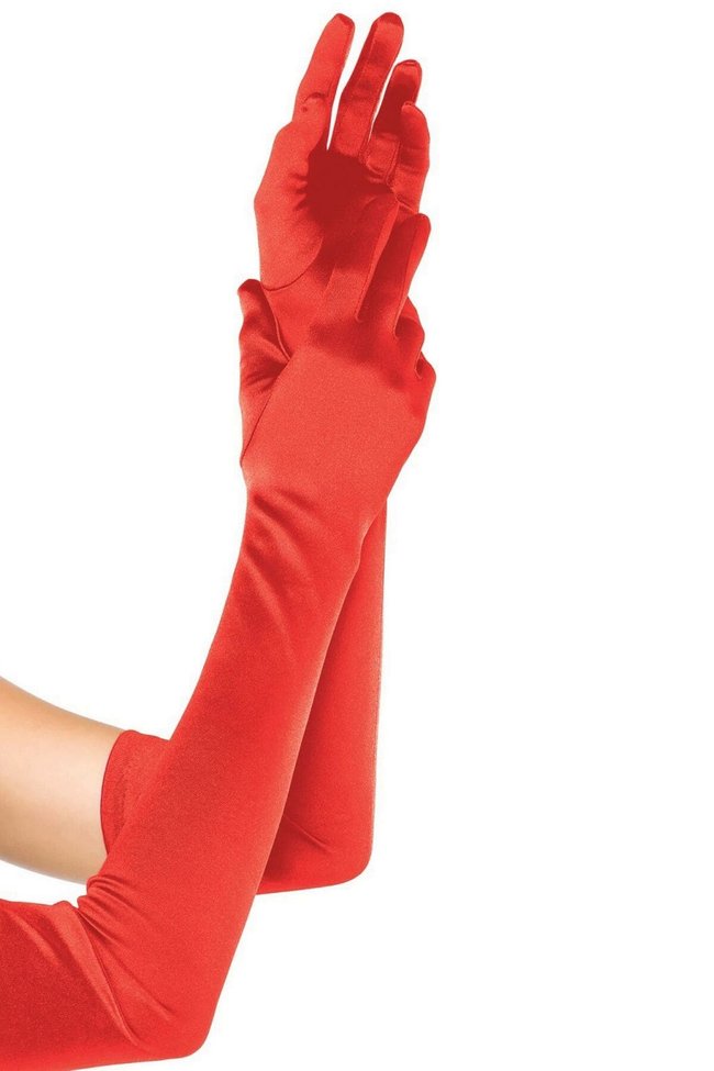 Довгі рукавички атласні Leg Avenue Extra Long Satin Gloves One Size Червоні SO9086 фото