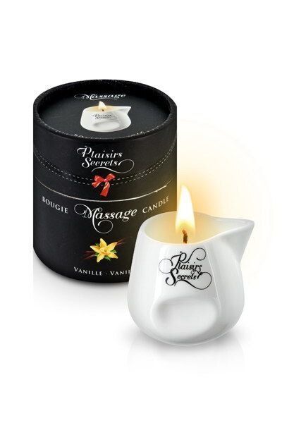 Массажная свеча Plaisirs Secrets (80 мл) подарочная упаковка, керамический сосуд SO1844 фото