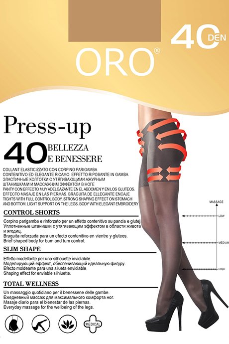 Корректирующие колготки с шортиками и профилактическим массажем ORO Press-Up 40 den 92624 фото