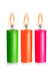 Set of wax candles Art of Sex size S 10 cm (3 pcs), low temperature, luminescent Multi-colored