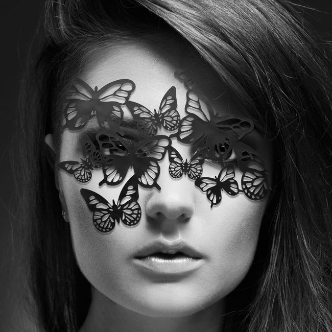 Маска на обличчя вінілова метелики Bijoux Indiscrets - Sybille Mask SO2335 фото