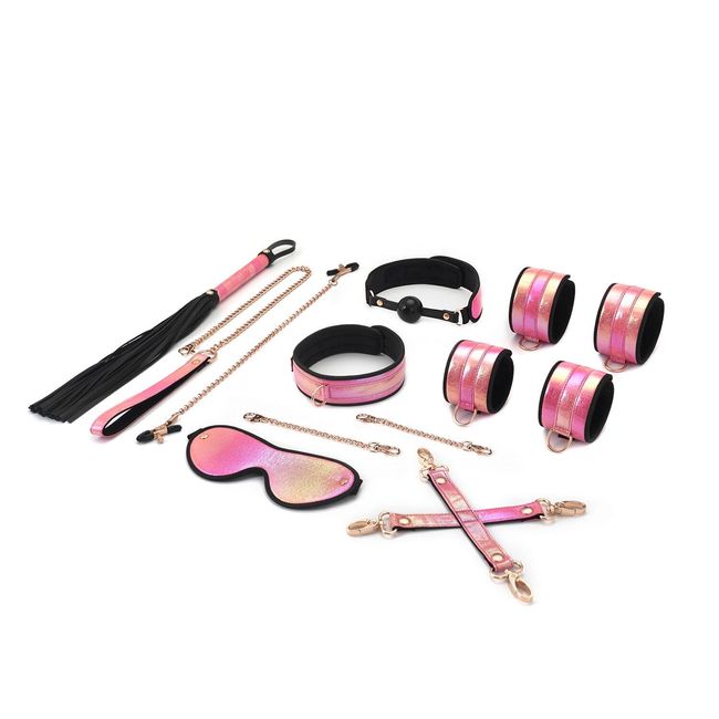 BDSM set Liebe Seele Vivid Sakura 8 Pieces Set (8 accessories) eco-leather on a velvet base, Розовый