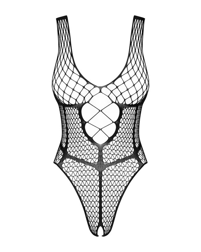 Bodystocking bodysuit with cutout Obsessive B117, Black, S, M, L, S/M/L