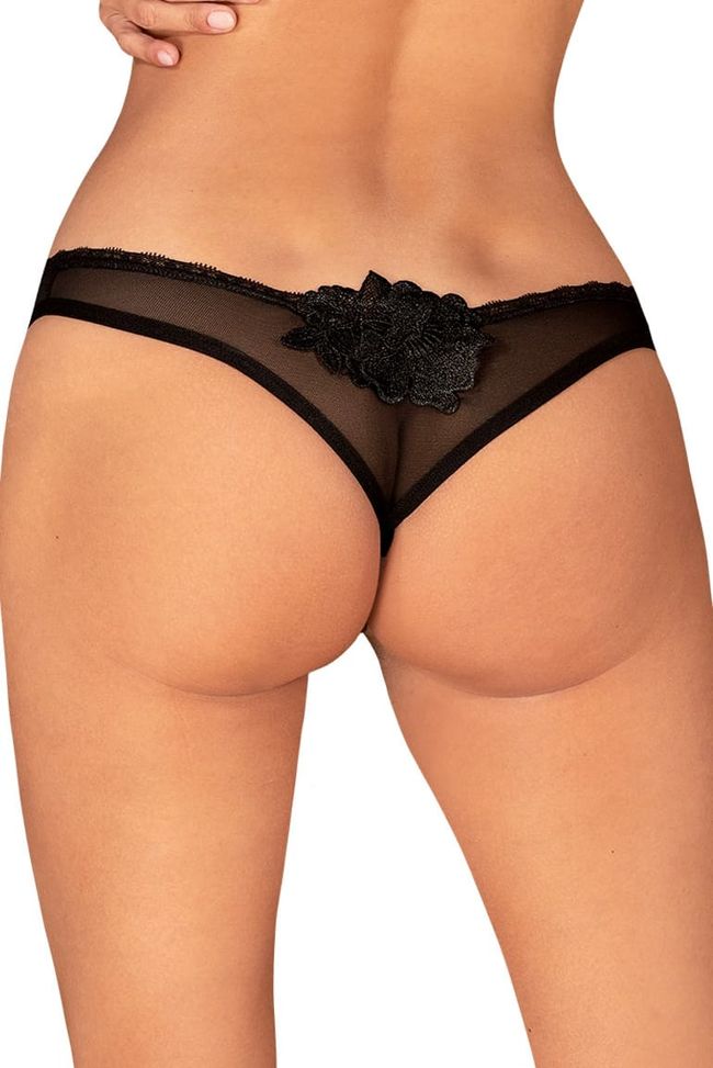 Thong panties with a slit Obsessive Latinesa otwarte Black XS/S