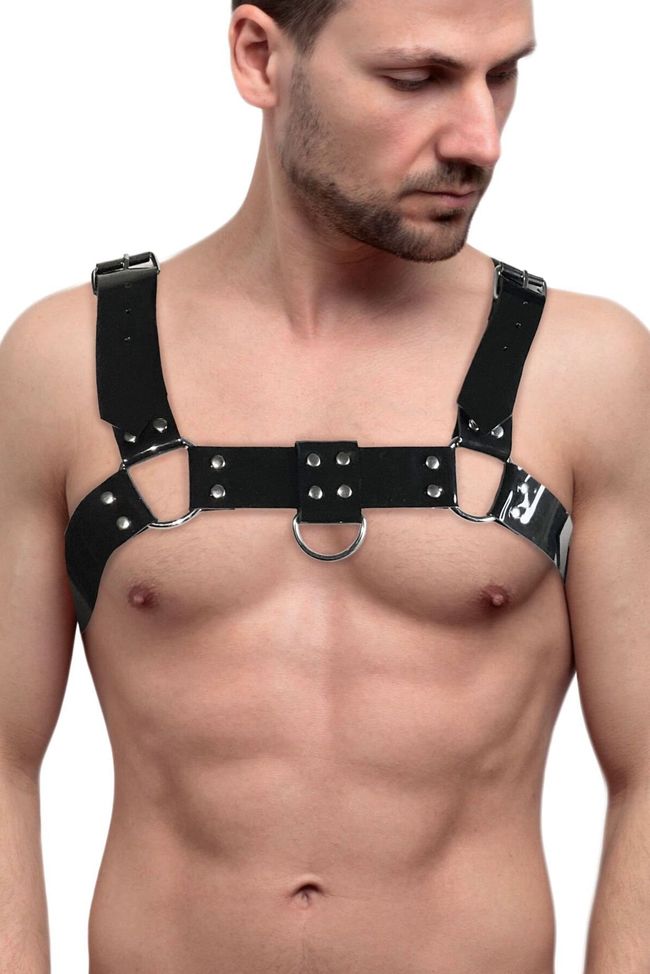 Feral Feelings Bulldog Harness Mens Chest Harness, Black, ONE SIZE, ONE SIZE