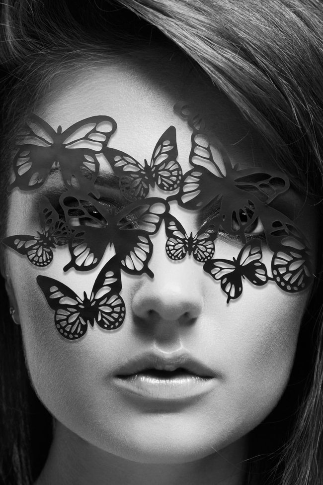 Маска на лицо виниловая бабочки Bijoux Indiscrets - Sybille Mask SO2335 фото