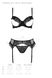 Passion KERRIA SET WITH OPEN BRA ECO (with open bra), Black, S, M, S/M