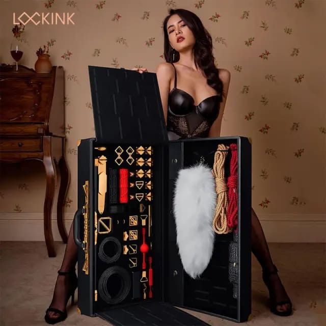 БДСМ-набор LOCKINK All-in-1 BDSM Play Kit Crocodile Leather Черный SX0819 фото