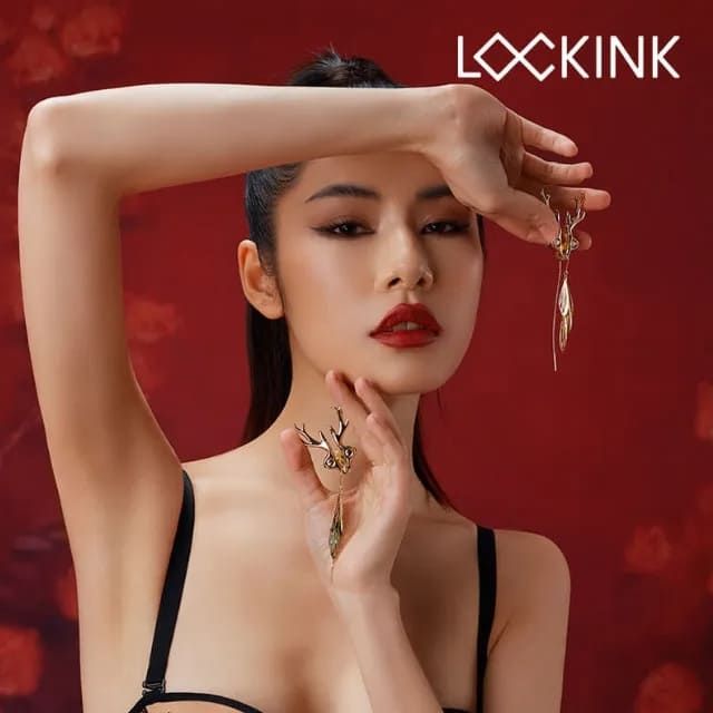 Зажимы для сосков LOCKINK SEVANDA Stag Adjustable Nipple Clamps Set Золотистые One Size SX0878 фото