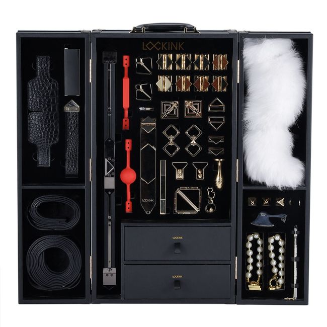 BDSM-set LOCKINK All-in-1 BDSM Play Kit Crocodile Leather, Black