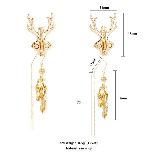 LOCKINK SEVANDA Stag Adjustable Nipple Clamps Set, Золотой, ONE SIZE, ONE SIZE