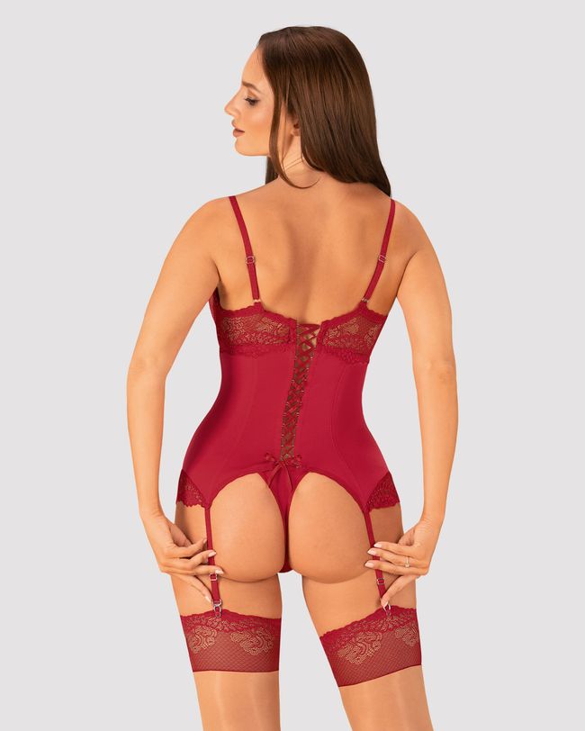 Чуттєвий корсет і стринги Obsessive Rosalyne corset 81983 фото