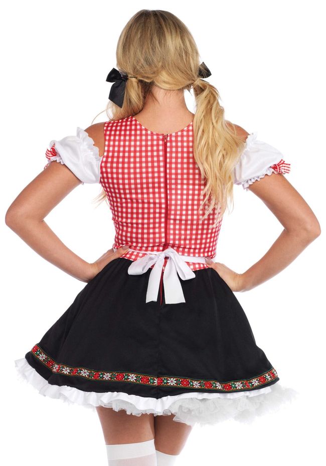 Ролевой костюм баварской девушки Leg Avenue Beer Garden Babe Черно-бело-красный L SO7925 фото