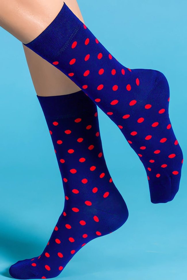 Socks Gabriella SK 008 Cotton Blue polka dots 35/38