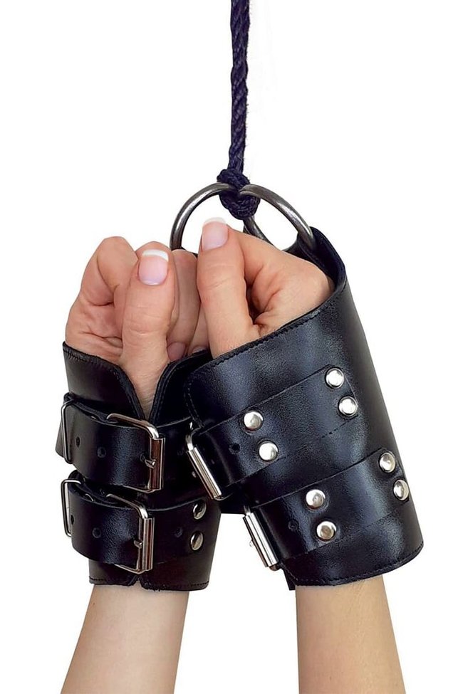 Манжеты для подвеса за руки Kinky Hand Cuffs For Suspension из натуральной кожи SO5183 фото