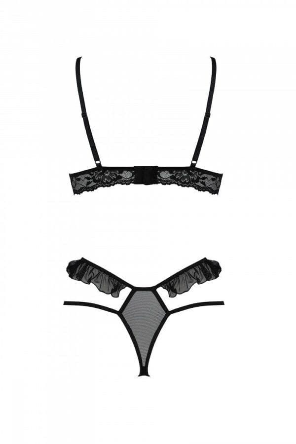 Erotic set Passion DOLLY SET with open cups, Black, L, XL, L/XL