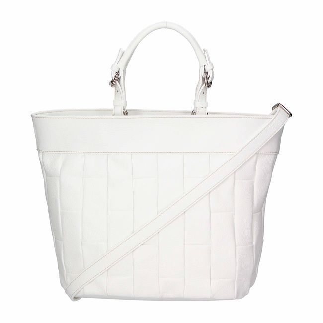 Большая кожаная сумка Italian Bags sef0054 sef0054_white фото