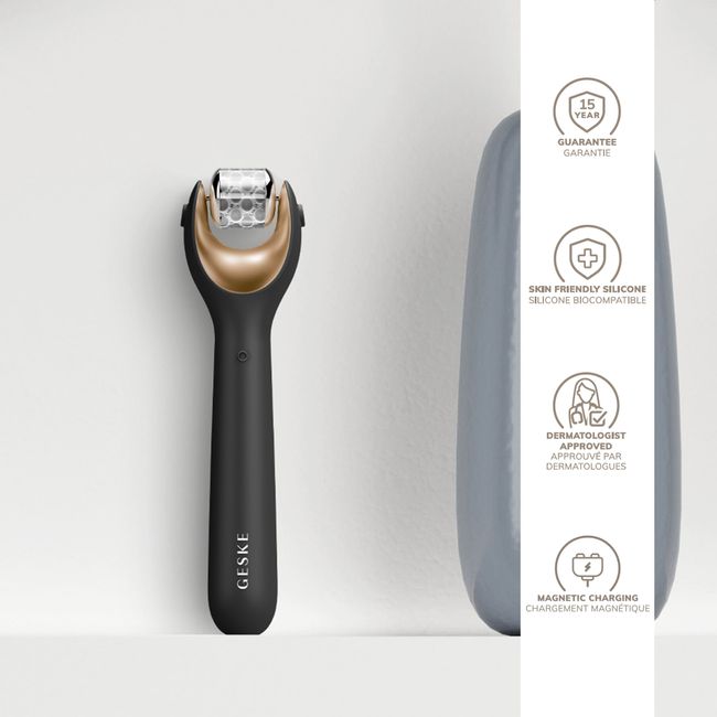 Електронний ролер для обличчя з мікроголками GESKE MicroNeedle Face Roller 9в1 gray