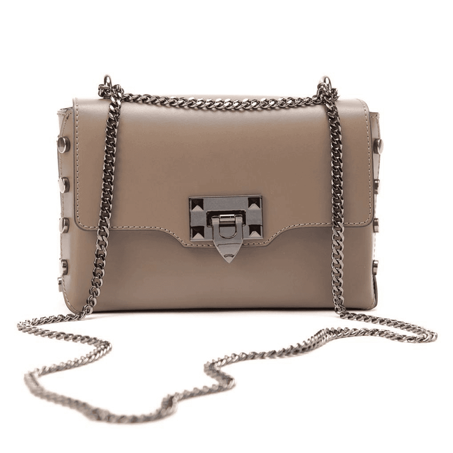 Women's leather crossbody bag Firenze Italy F-IT-9812T Taupe