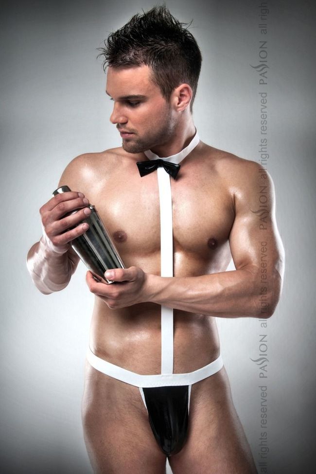 Чоловічий еротичний костюм офіціанта дуже відверте боді  Passion 021 BODY PSM0213 фото