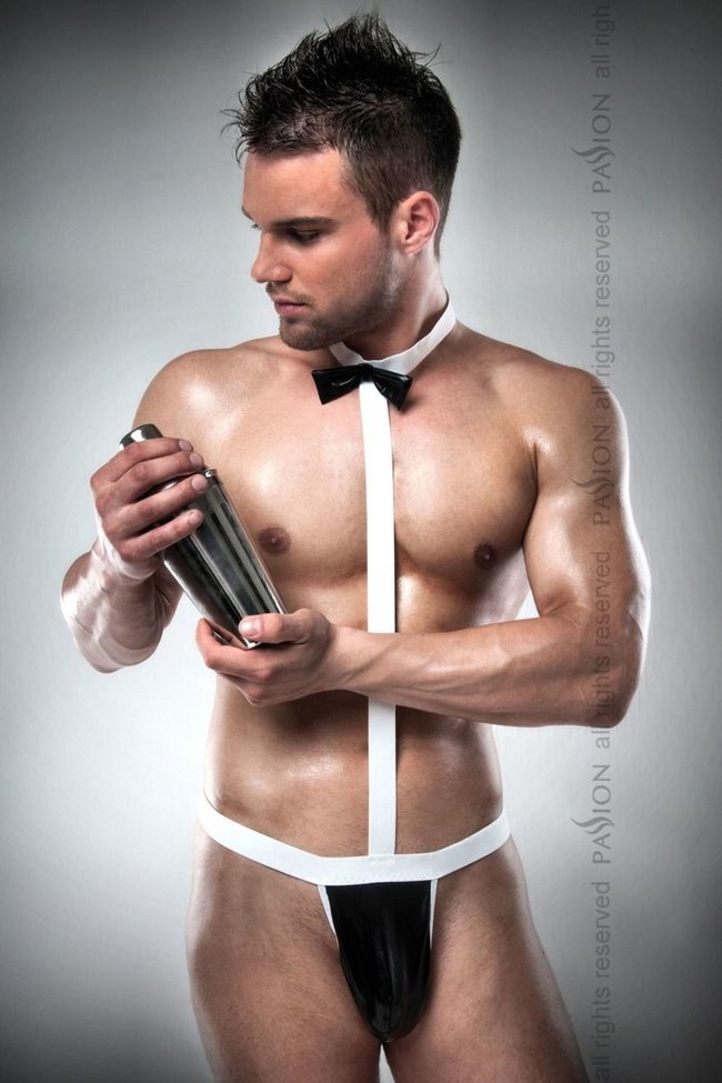 Мужской эротический костюм официанта очень откровенное боди Passion 021 BODY PSM0211-SO-T фото
