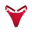 Feral Feelings String Bikini Genuine Leather Panties, Red, ONE SIZE, ONE SIZE