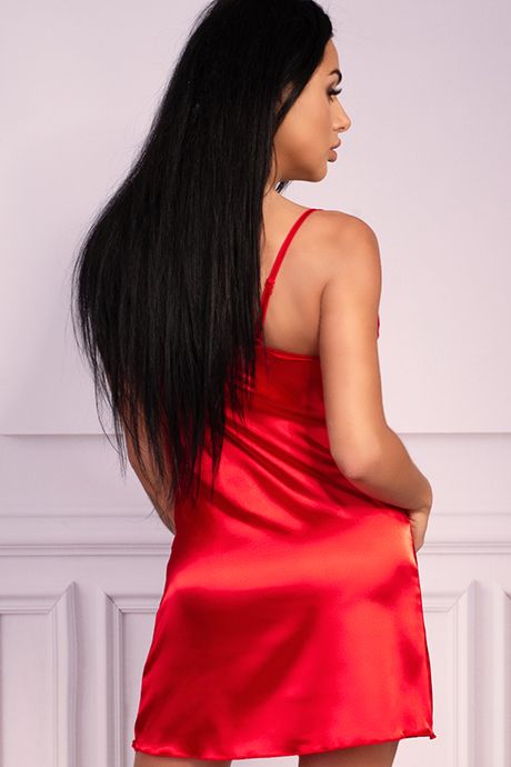 Комплект атласный халат и сорочка LivCo Corsetti Jacqueline Красный L/XL
