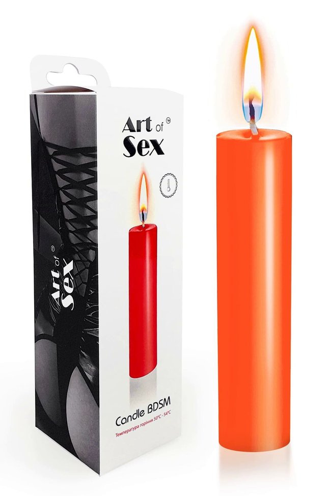 Свеча восковая Art of Sex size M 15 см низкотемпературная Оранжевая