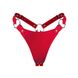 Feral Feelings String Bikini Genuine Leather Panties, Red, ONE SIZE, ONE SIZE