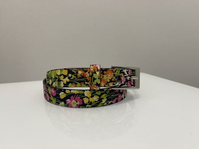 Women's belt Denny Rose Black with flowers S