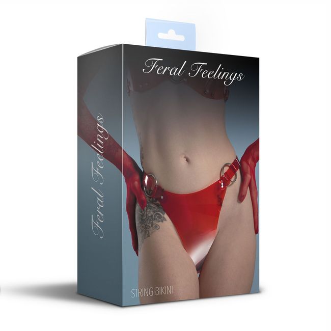 Thong panties Feral Feelings String Bikini Red Trasparent Red One Size