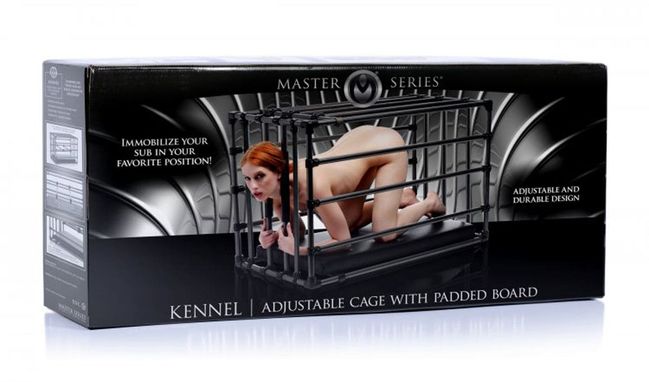 Durable Collapsible Kennel Adjustable Bondage Cage Black