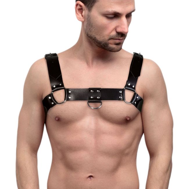 Leather chest harness Feral Feelings Bulldog Harness One Size Black
