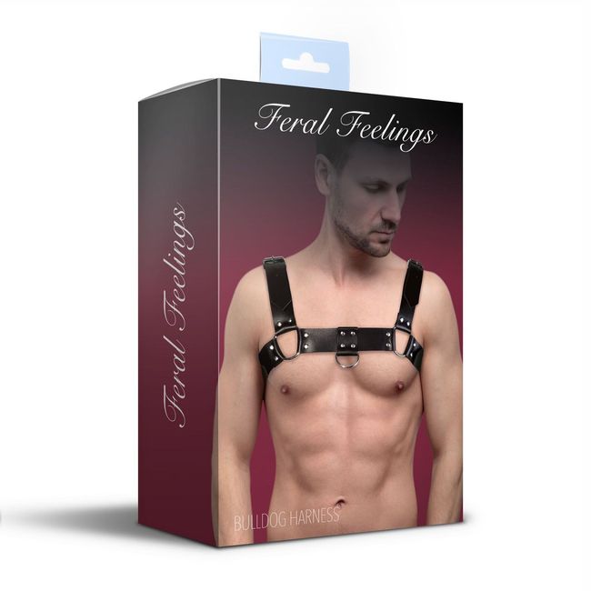 Leather chest harness Feral Feelings Bulldog Harness One Size Black